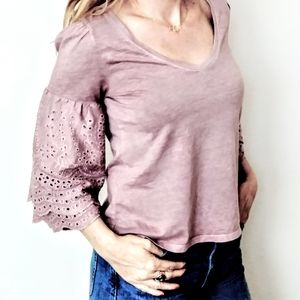 American Eagle Soft & Sexy Detailed Sleeve Top